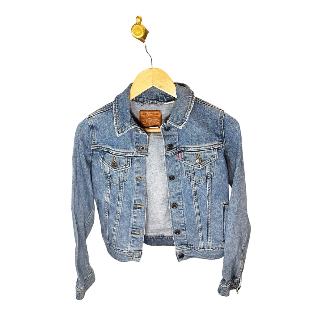Levis Denim Trucker Jacket Big E Medium Wash Blue Womens XS 29945-0008